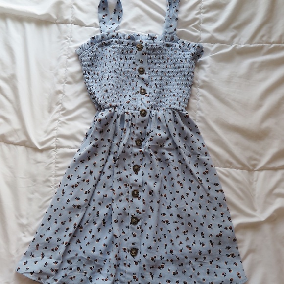 Sienna Sky Dresses & Skirts - Blue Floral Sundress With Buttons
